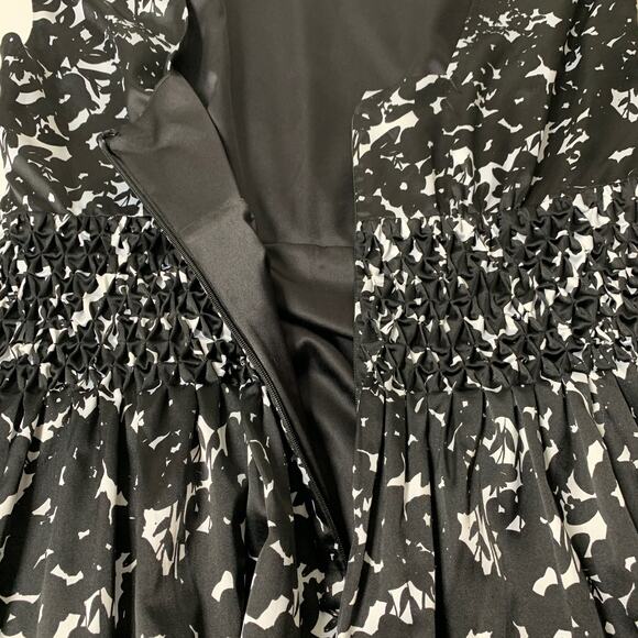 JESSICA SIMPSON Black White Floral Sleeveless Formal A-Line Dress Size 12 - Picture 7 of 11